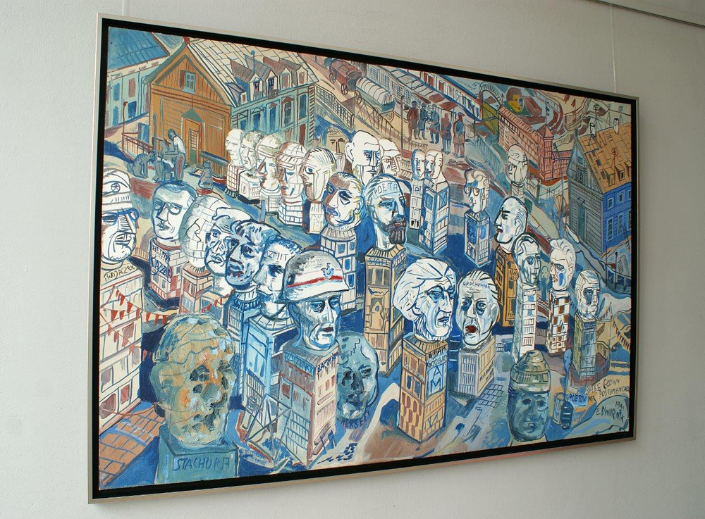 Edward Dwurnik - White heads (Oil on Canvas | Size: 151 x 102 cm | Price: 55000 PLN)