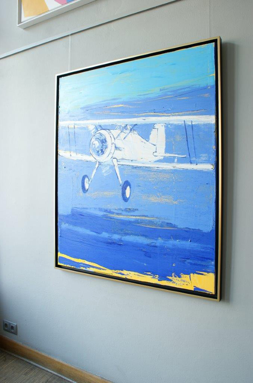 Jacek Łydżba - White airplane (Oil on Canvas | Size: 105 x 125 cm | Price: 7000 PLN)
