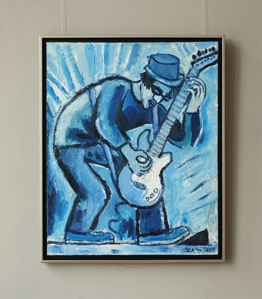 Krzysztof Kokoryn - Blue guitarist (Oil on Canvas | Wymiary: 70 x 85 cm | Cena: 6500 PLN)