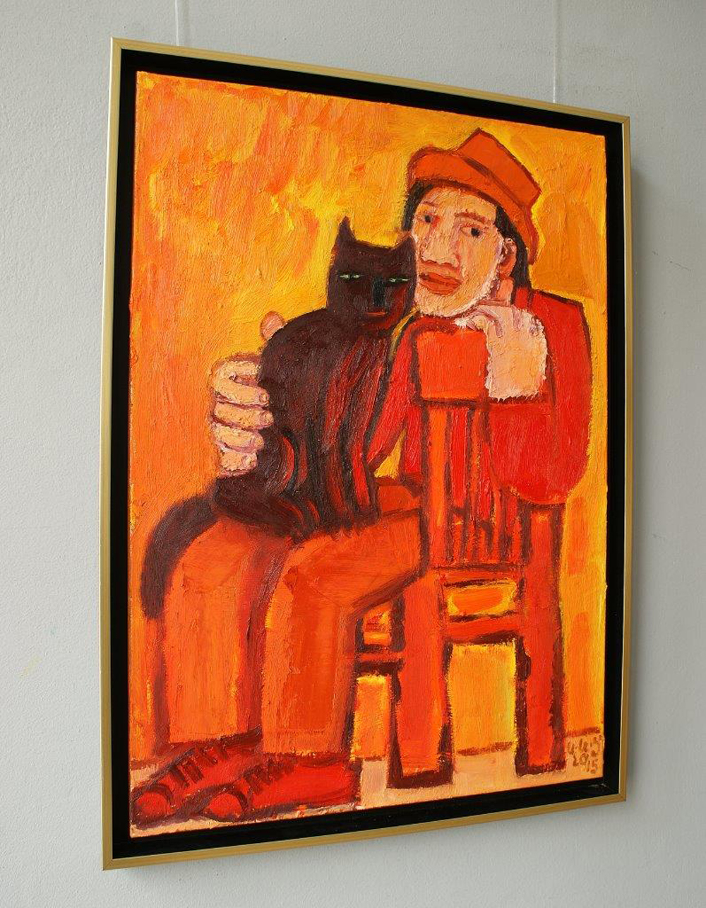 Krzysztof Kokoryn - Boy and the cat (Oil on Canvas | Wymiary: 55 x 75 cm | Cena: 6500 PLN)