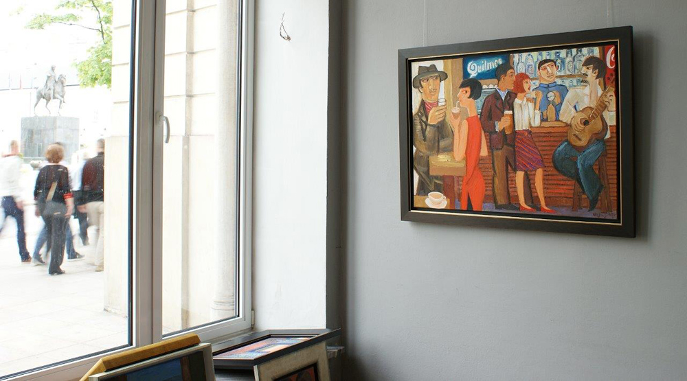 Krzysztof Kokoryn - Quilmes pub (Oil on Canvas | Size: 114 x 84 cm | Price: 8500 PLN)