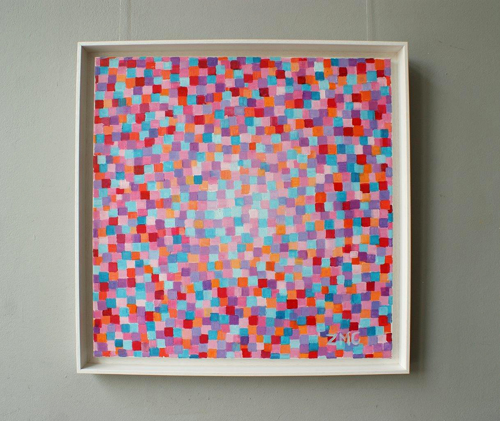 Zofia Matuszczyk-Cygańska - Pink - Blue (Oil on Canvas | Size: 66 x 66 cm | Price: 8000 PLN)