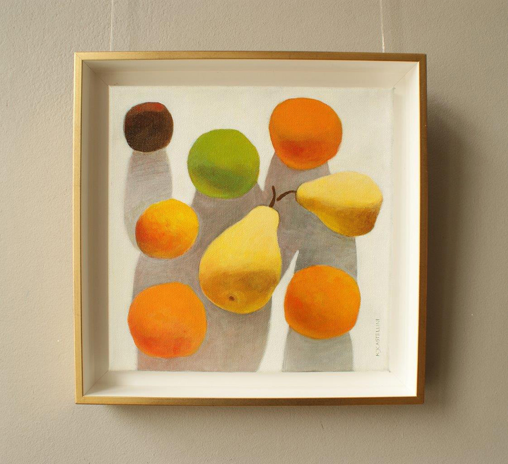 Katarzyna Castellini - Still life with apricots (Oil on Canvas | Size: 36 x 36 cm | Price: 2400 PLN)