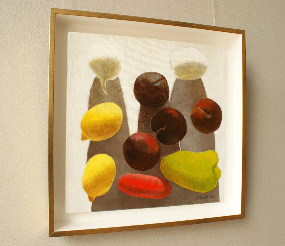Katarzyna Castellini - Still life with plums (Oil on Canvas | Größe: 36 x 36 cm | Preis: 2400 PLN)
