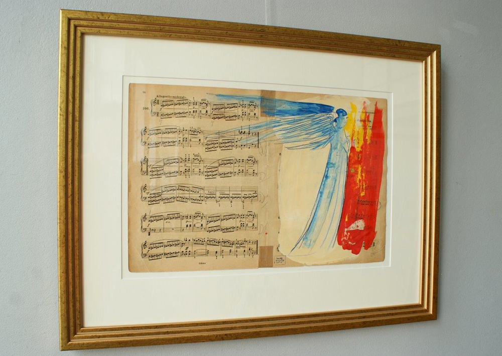 Jacek Łydżba - Angel from the songbook (Guache on paper | Size: 68 x 53 cm | Price: 1600 PLN)