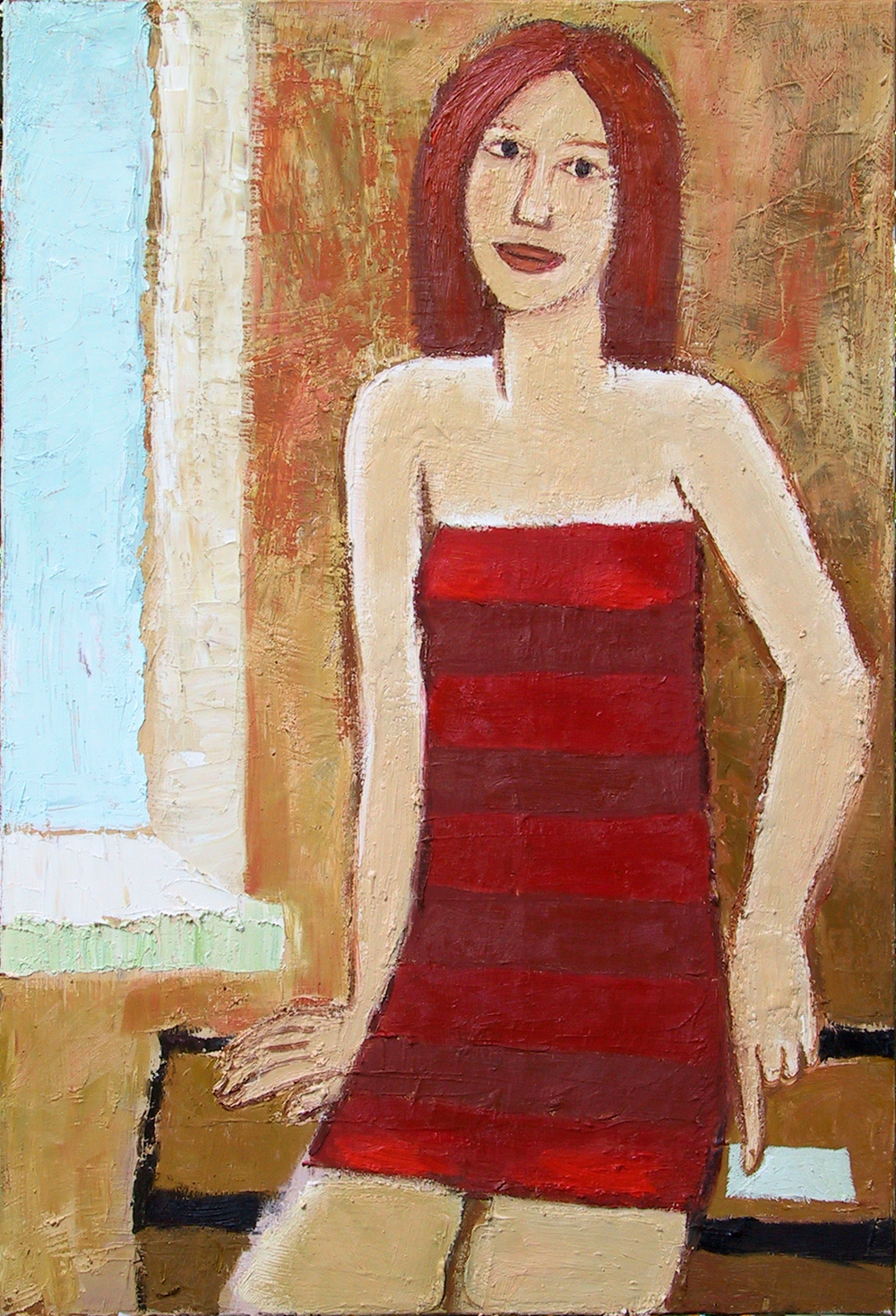 Krzysztof Kokoryn - Girl at the window (Oil on Canvas | Size: 70 x 100 cm | Price: 8300 PLN)