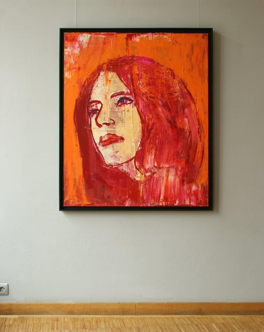Jacek Łydżba - Lady in red (Oil on Canvas | Size: 106 x 126 cm | Price: 7500 PLN)