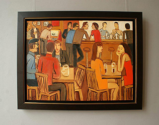 Krzysztof Kokoryn : At the bar : Oil on Canvas
