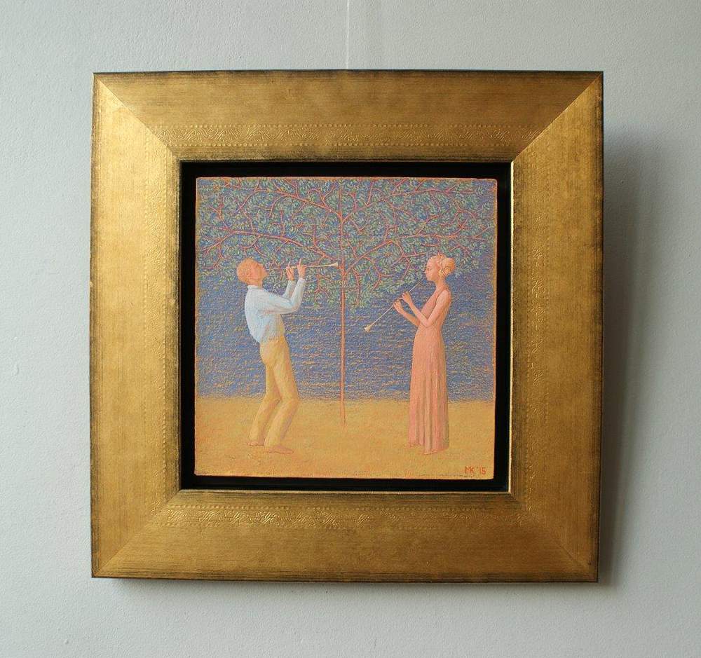 Mikołaj Kasprzyk - Duo (Oil on Canvas | Wymiary: 52 x 52 cm | Cena: 3200 PLN)