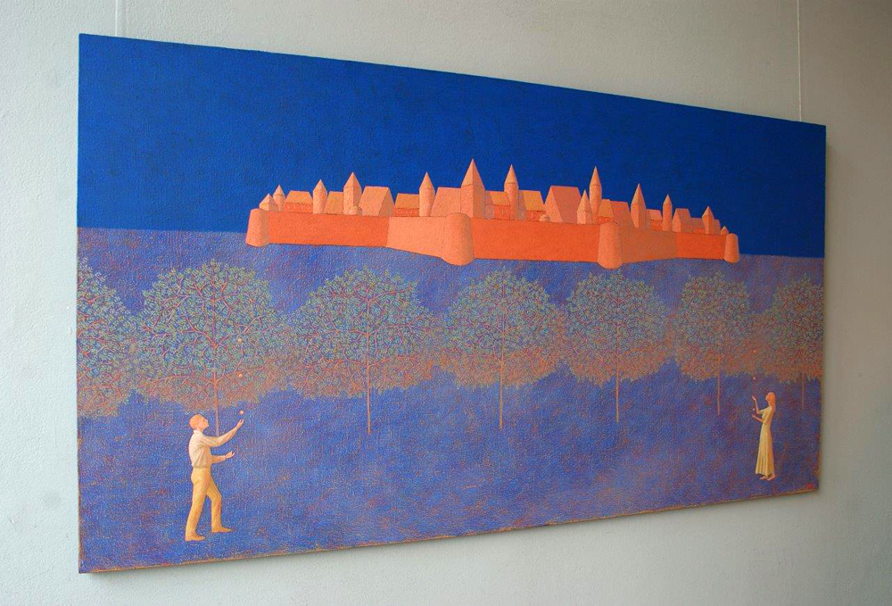 Mikołaj Kasprzyk - Under the castle (Oil on Canvas | Size: 150 x 81 cm | Price: 9000 PLN)