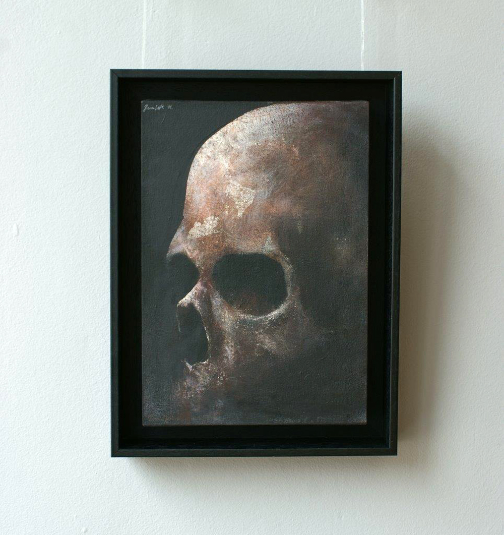 Łukasz Huculak - Skull No. 17 (Tempera on panel | Size: 27 x 36 cm | Price: 2300 PLN)