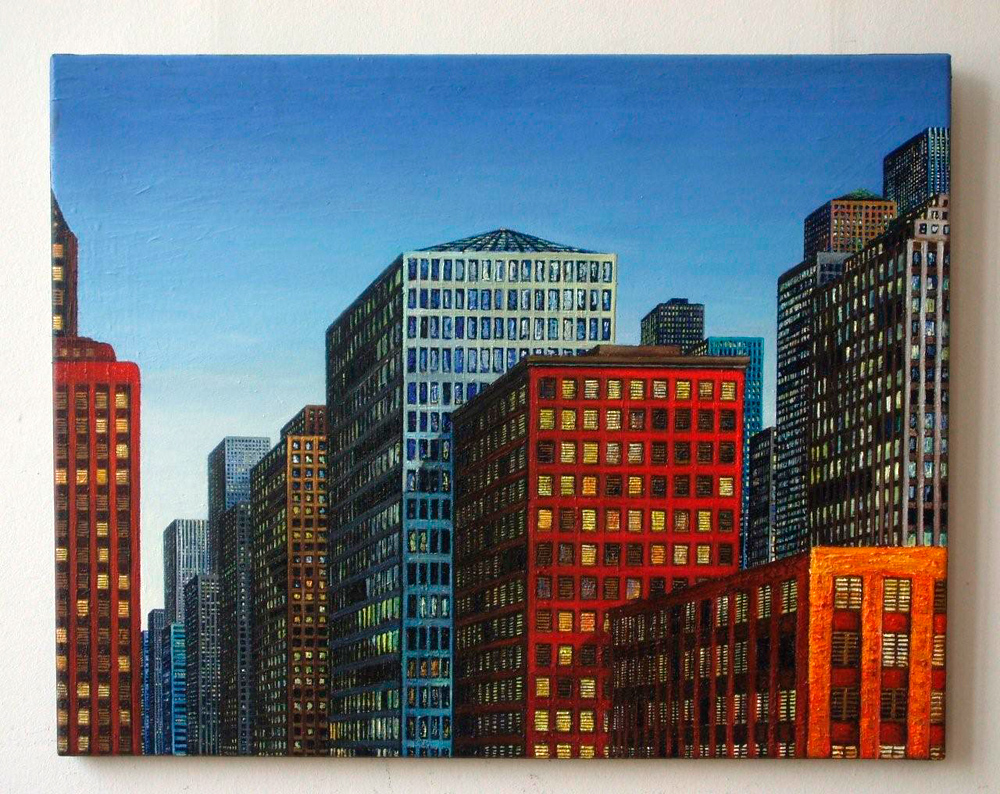 Adam Patrzyk - City (Oil on Canvas | Wymiary: 70 x 55 cm | Cena: 7500 PLN)