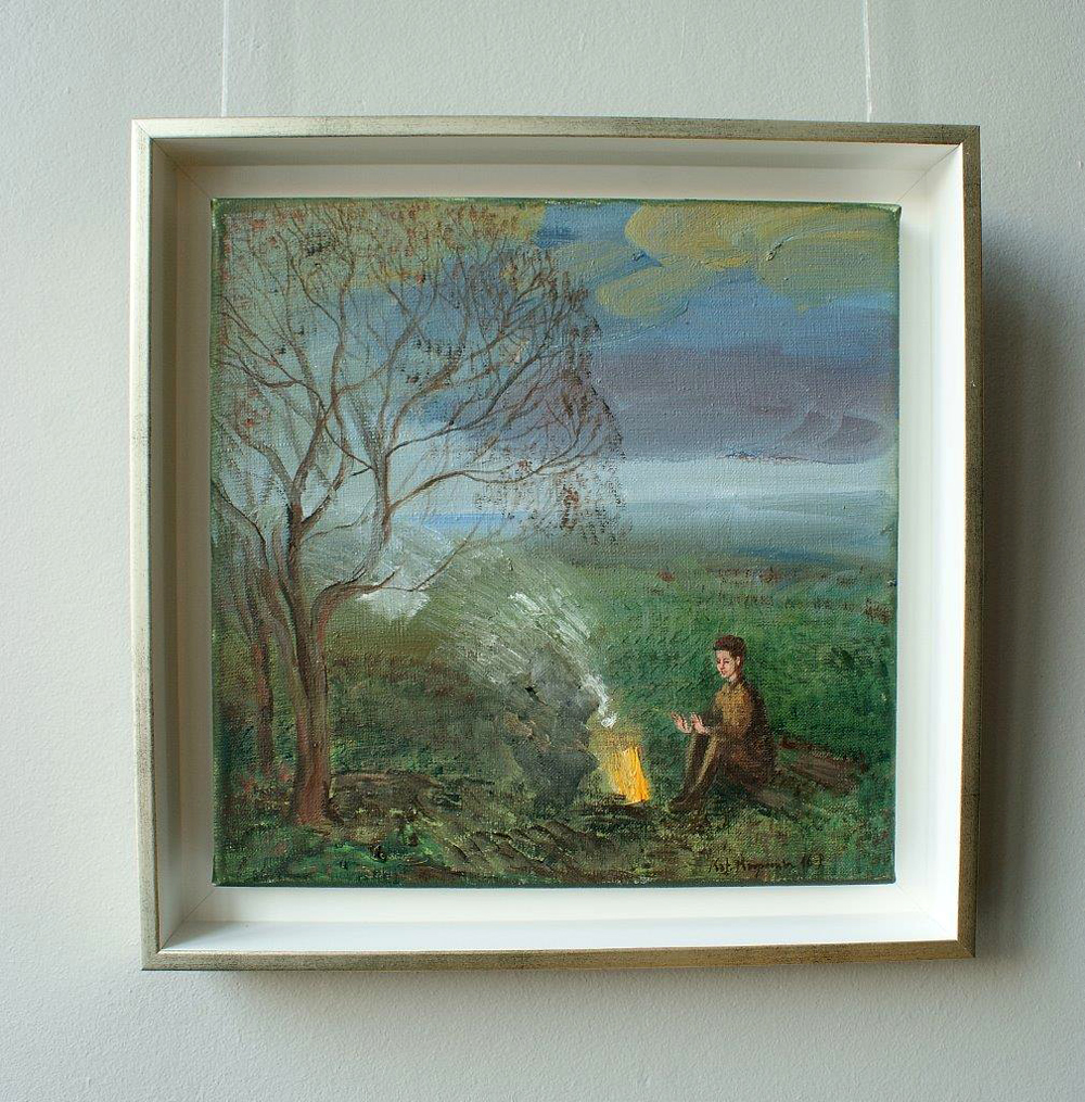 Katarzyna Karpowicz - Campfire (Oil on Canvas | Wymiary: 36 x 36 cm | Cena: 3200 PLN)