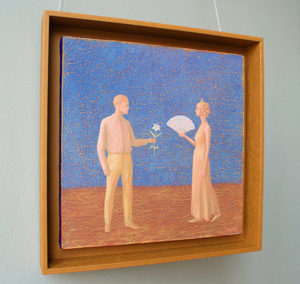 Mikołaj Kasprzyk - Meeting (Oil on Canvas | Wymiary: 36 x 36 cm | Cena: 2800 PLN)