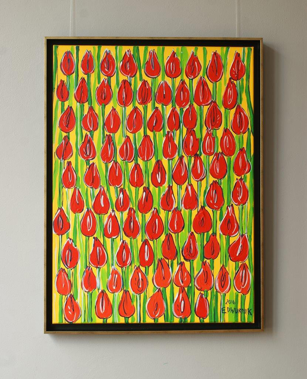 Edward Dwurnik - Red tulips (Oil on Canvas | Size: 79 x 106 cm | Price: 12000 PLN)