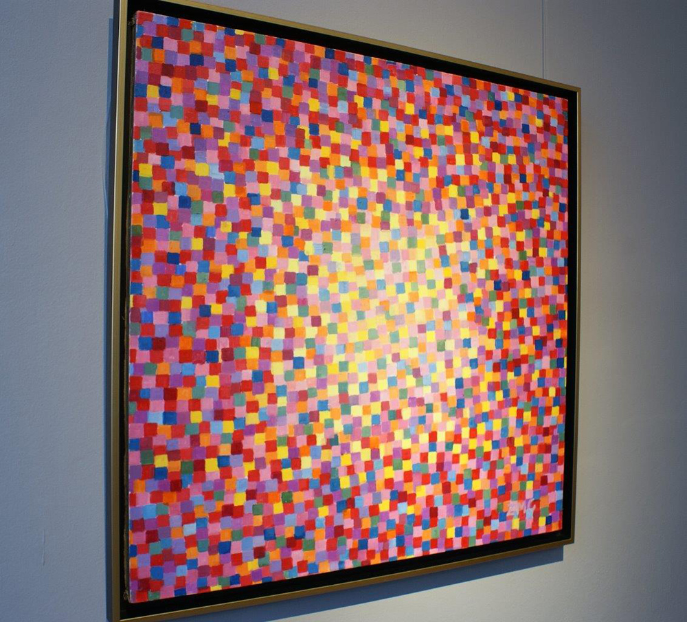 Zofia Matuszczyk-Cygańska - Red mosaic (Oil on Canvas | Größe: 85 x 85 cm | Preis: 14000 PLN)