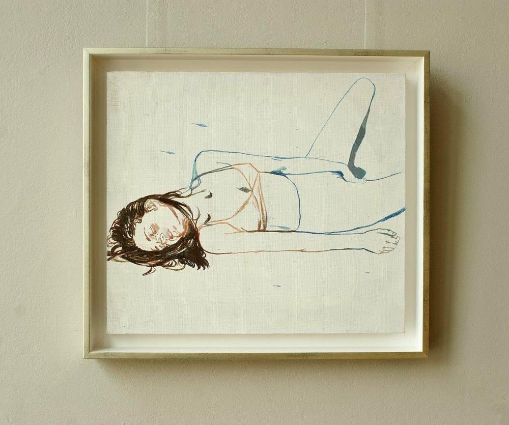 Agnieszka Sandomierz - Self love I (Tempera on canvas | Size: 46 x 41 cm | Price: 3500 PLN)