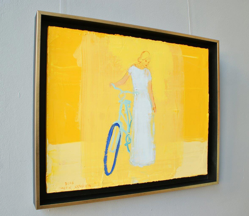 Jacek Łydżba - Cyclist I (Oil on Canvas | Size: 56 x 46 cm | Price: 3500 PLN)