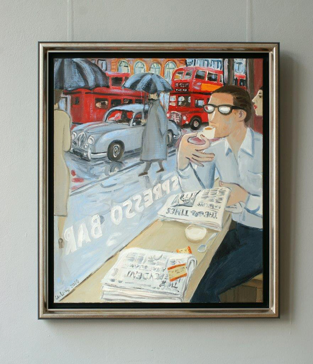Krzysztof Kokoryn - Coffee in London (Oil on Canvas | Wymiary: 69 x 79 cm | Cena: 7000 PLN)