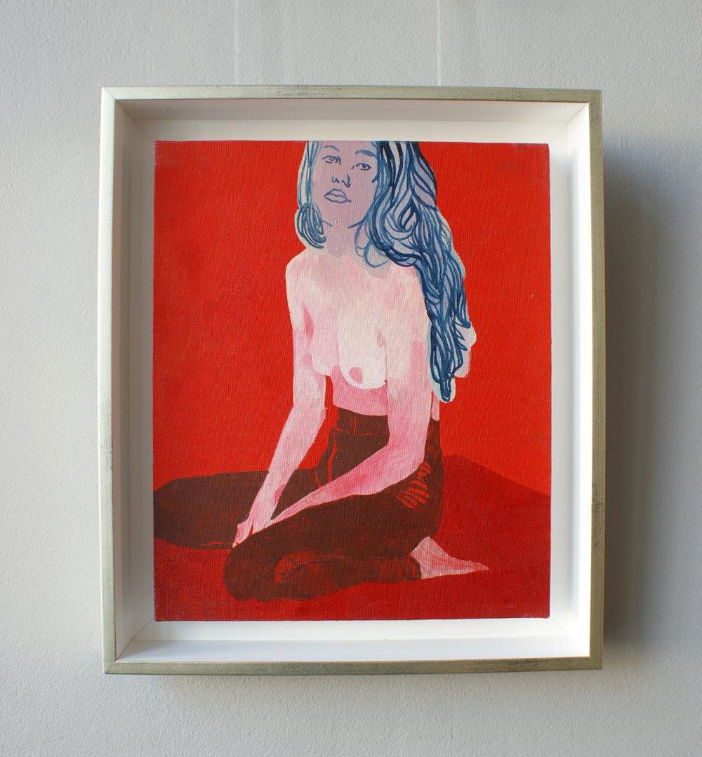 Agnieszka Sandomierz - Long haired (Oil on Canvas | Größe: 31 x 36 cm | Preis: 2200 PLN)