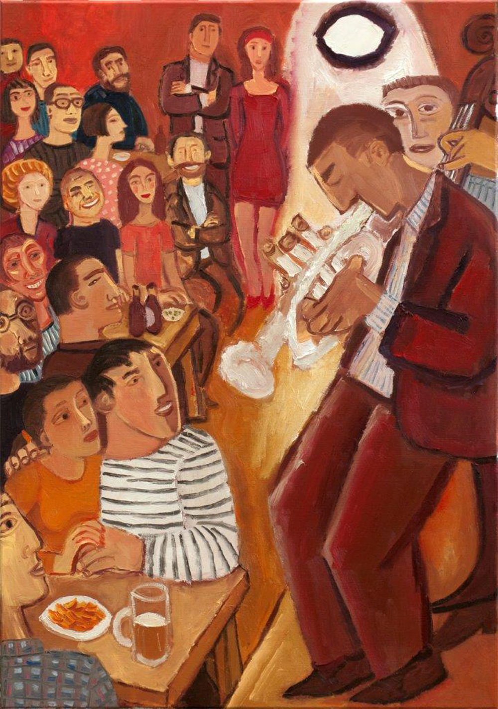 Krzysztof Kokoryn - Jazz in the bar (Oil on Canvas | Size: 70 x 100 cm | Price: 7000 PLN)