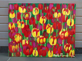 Beata Murawska : Reggae tulips : Oil on Canvas