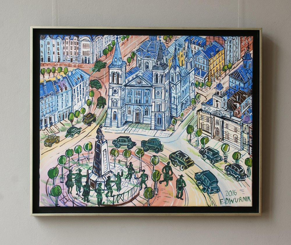 Edward Dwurnik - Łódź Liberty Square (Oil on Canvas | Size: 87 x 71 cm | Price: 15000 PLN)