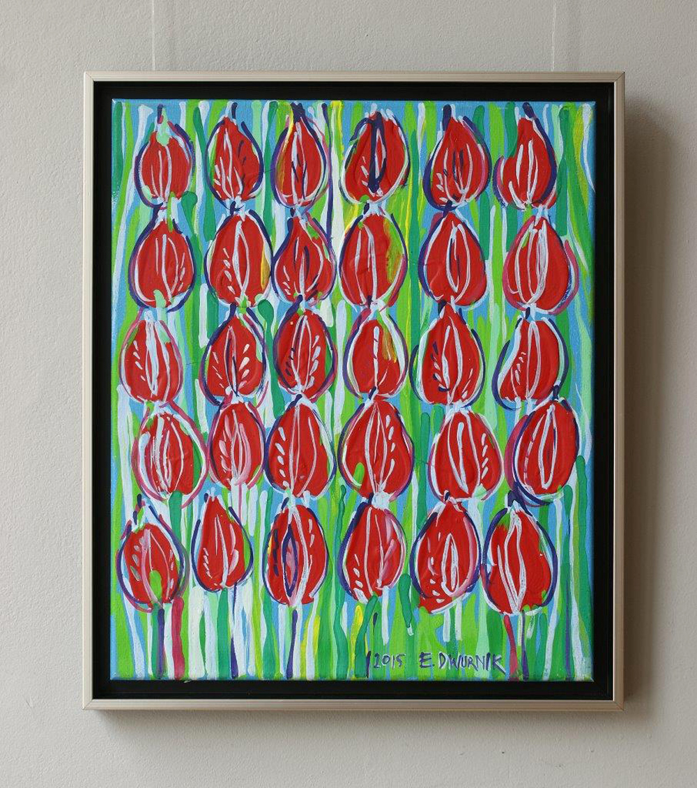 Edward Dwurnik - Red tulips (Oil on Canvas | Size: 51 x 60 cm | Price: 4500 PLN)