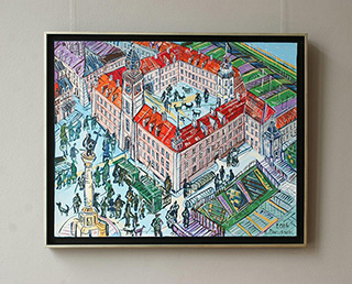 Edward Dwurnik : Royal Castle in Warsaw : Oil on Canvas