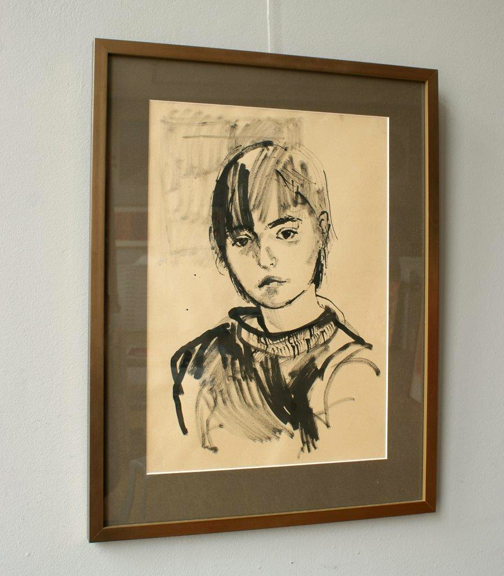 Katarzyna Karpowicz - Self-portrait from childhood (Ink on paper | Wymiary: 42 x 54 cm | Cena: 1600 PLN)