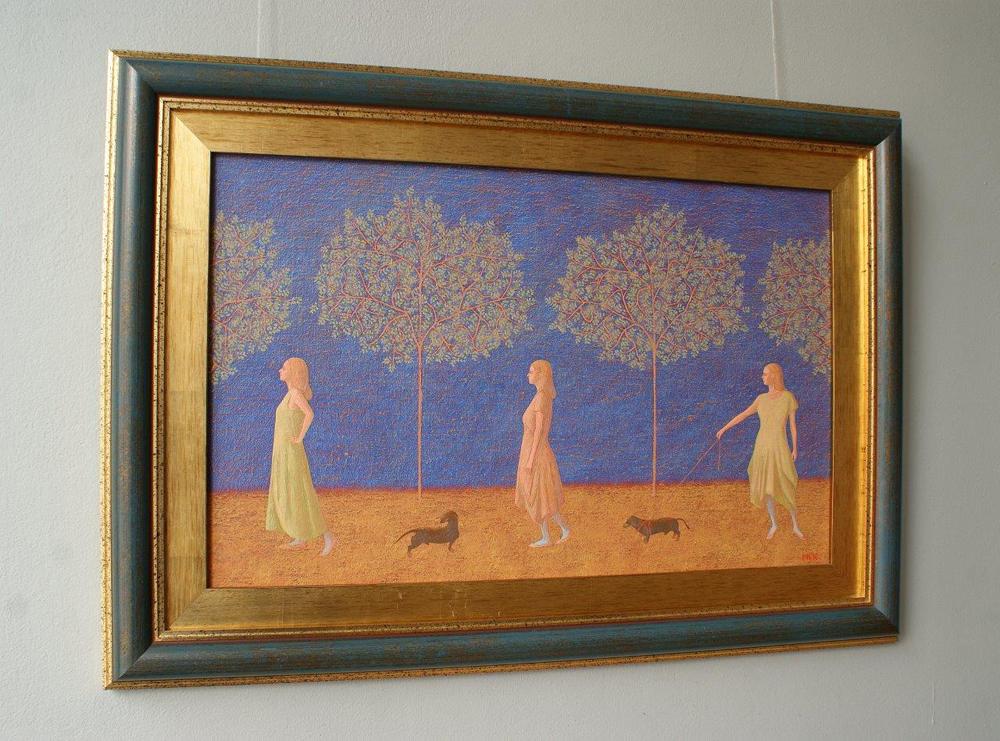 Mikołaj Kasprzyk - Walk with dachshund (Oil on Canvas | Wymiary: 84 x 60 cm | Cena: 6500 PLN)