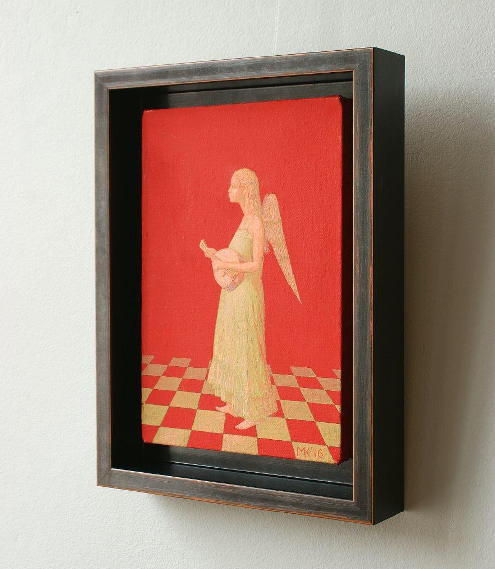 Mikołaj Kasprzyk - Angel with lute (Oil on Canvas | Size: 26 x 35 cm | Price: 1500 PLN)