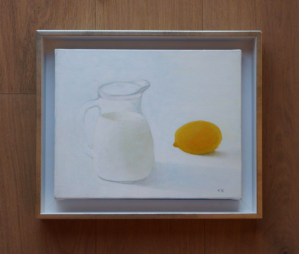 Katarzyna Castellini - Still life with lemon (Oil on Canvas | Wymiary: 36 x 30 cm | Cena: 1500 PLN)