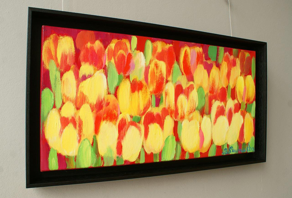 Beata Murawska - Long, long tulips (Oil on Canvas | Größe: 66 x 36 cm | Preis: 3000 PLN)