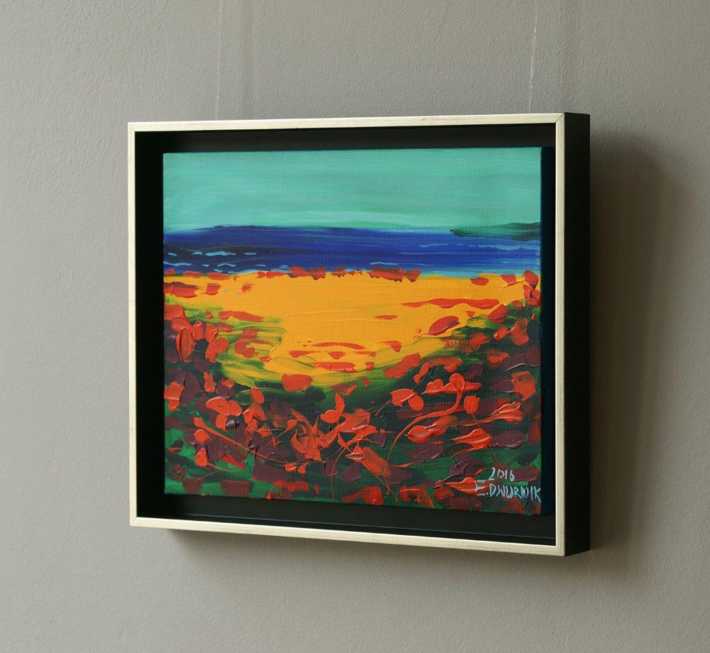Edward Dwurnik - Landscape with poppies (Oil on Canvas | Size: 47 x 39 cm | Price: 5500 PLN)