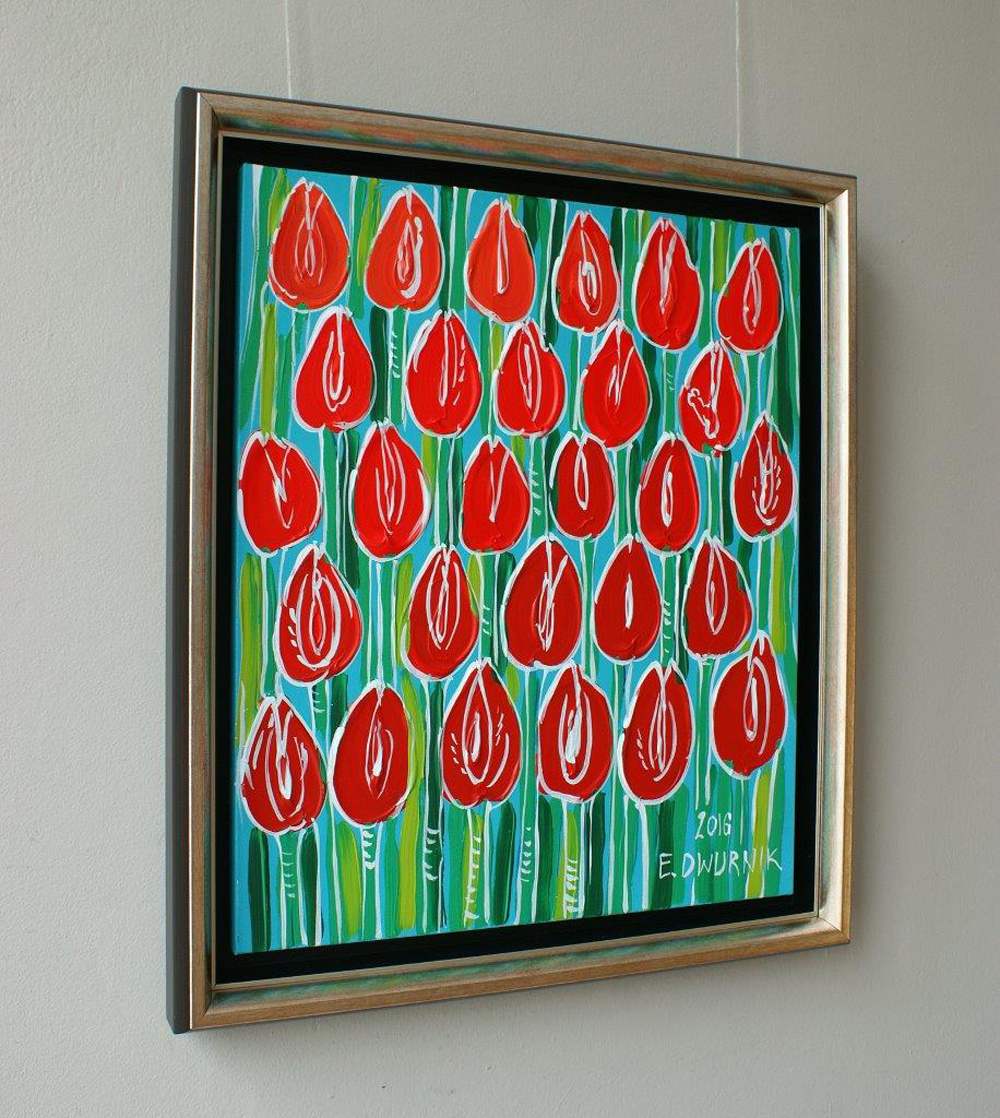 Edward Dwurnik - Red tulips (Oil on Canvas | Size: 55 x 64 cm | Price: 7000 PLN)