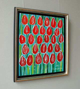 Edward Dwurnik : Red tulips : Oil on Canvas