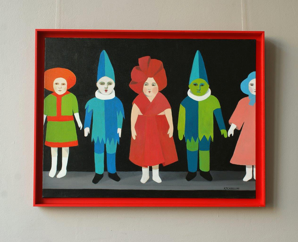 Katarzyna Castellini - Shelf with dolls (Oil on Canvas | Größe: 86 x 66 cm | Preis: 3500 PLN)