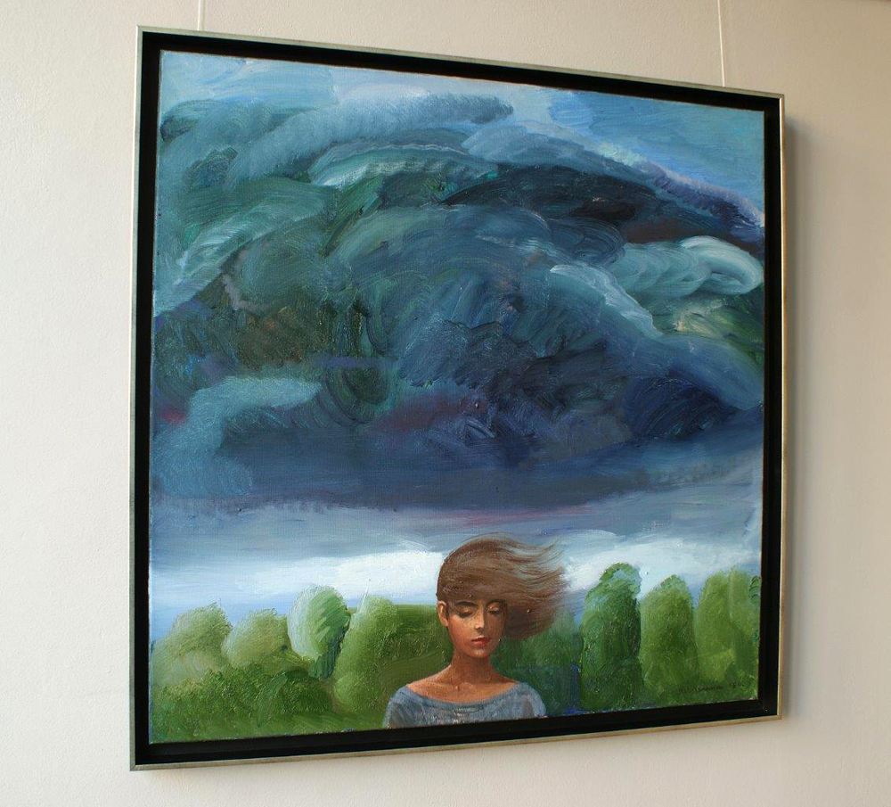 Katarzyna Karpowicz - Feeling the storm coming (Oil on Canvas | Wymiary: 106 x 106 cm | Cena: 7000 PLN)