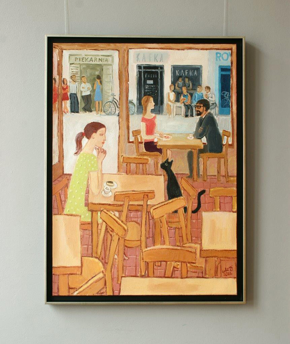 Krzysztof Kokoryn - Cafe Kafka (Oil on Canvas | Size: 79 x 106 cm | Price: 6500 PLN)