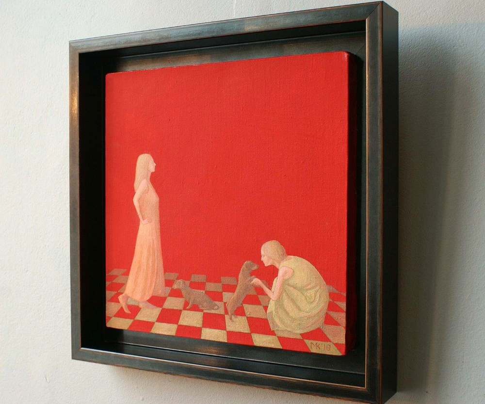 Mikołaj Kasprzyk - Dachshunds (Oil on Canvas | Wymiary: 39 x 39 cm | Cena: 3200 PLN)