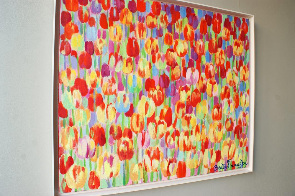 Beata Murawska - Light tulips field (Oil on Canvas | Size: 126 x 106 cm | Price: 6500 PLN)