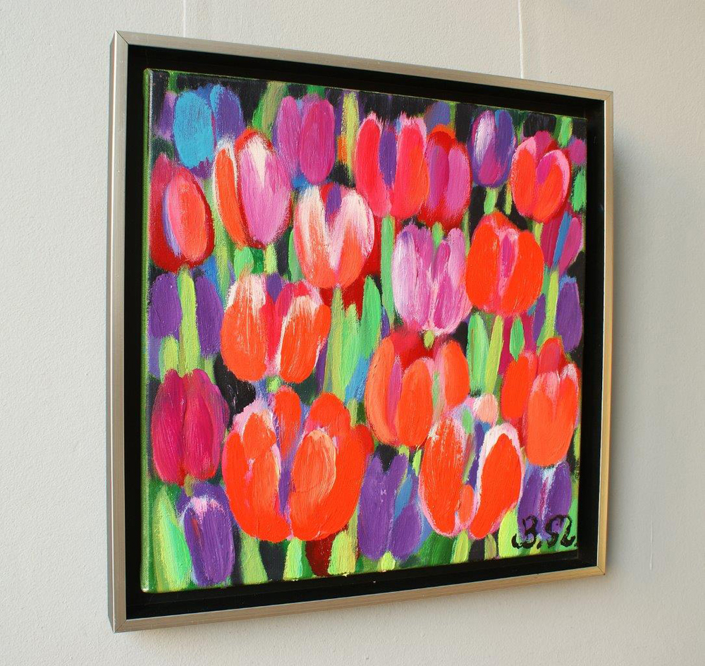 Beata Murawska - Pastel bouquet (Oil on Canvas | Wymiary: 45 x 45 cm | Cena: 3000 PLN)
