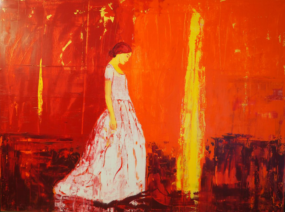 Jacek Łydżba - Lady (Oil on Canvas | Size: 200 x 150 cm | Price: 14000 PLN)