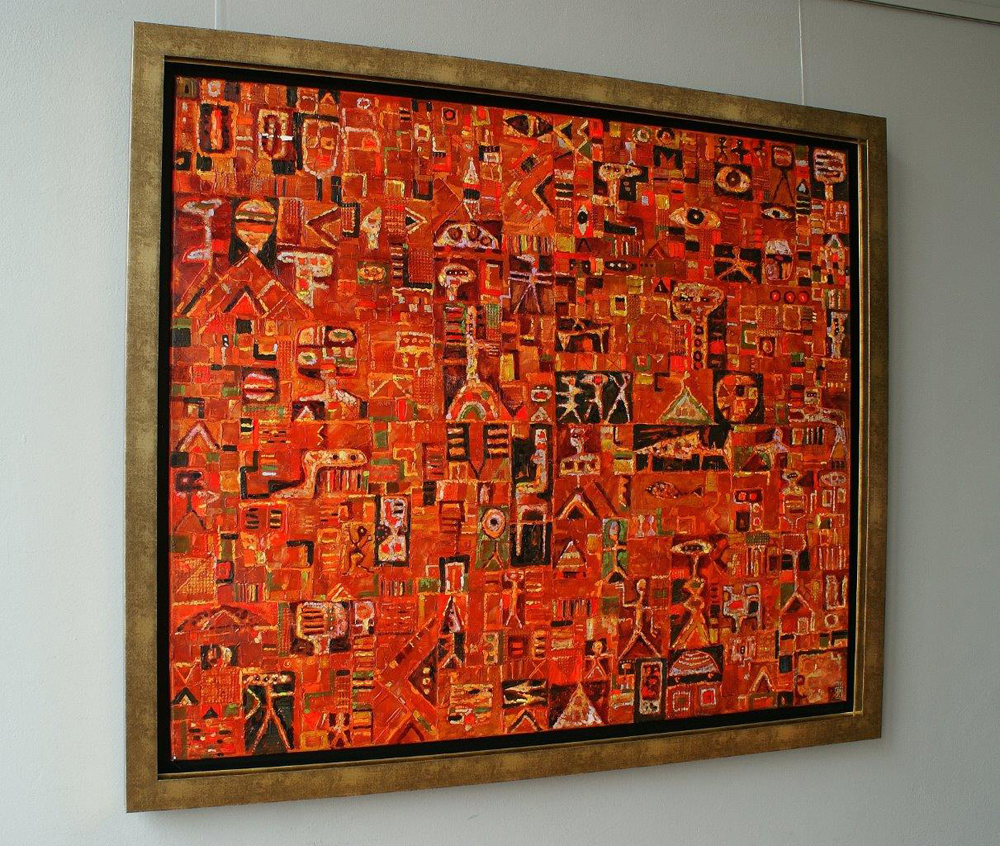 Krzysztof Pająk - Make a fire (Oil on Canvas | Wymiary: 134 x 114 cm | Cena: 7800 PLN)