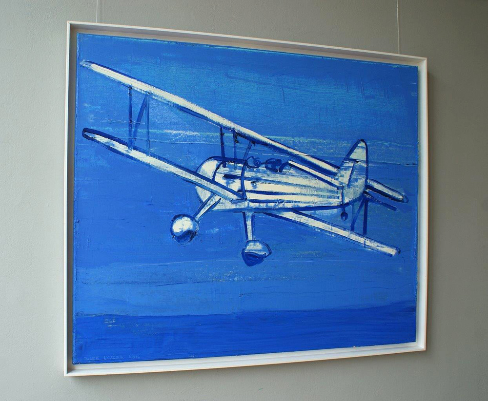 Jacek Łydżba - White plane (Oil on Canvas | Size: 126 x 106 cm | Price: 7000 PLN)
