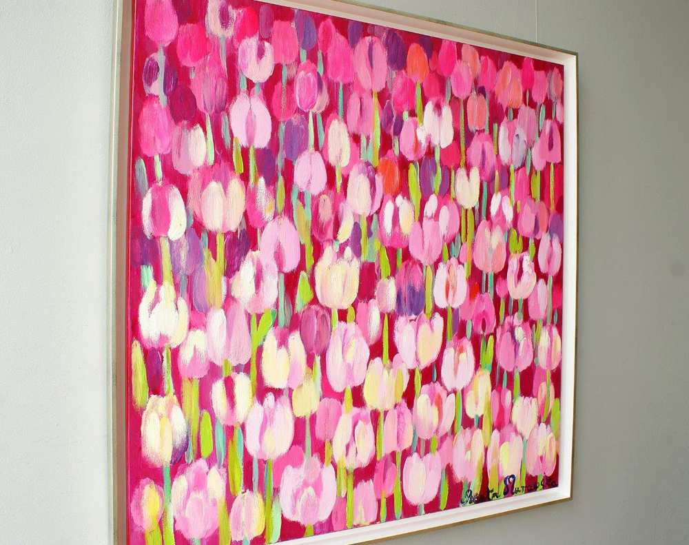 Beata Murawska - Pink kiss (Oil on Canvas | Wymiary: 106 x 106 cm | Cena: 6000 PLN)