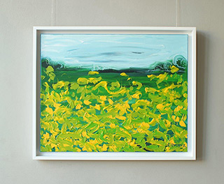 Edward Dwurnik : Landscape with marigolds : Oil on Canvas