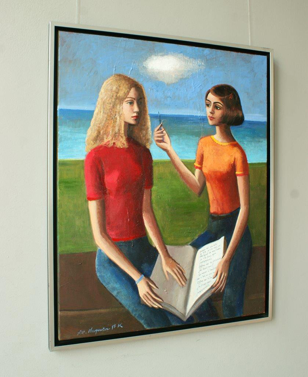 Katarzyna Karpowicz - French lesson (Oil on Canvas | Size: 79 x 97 cm | Price: 8500 PLN)