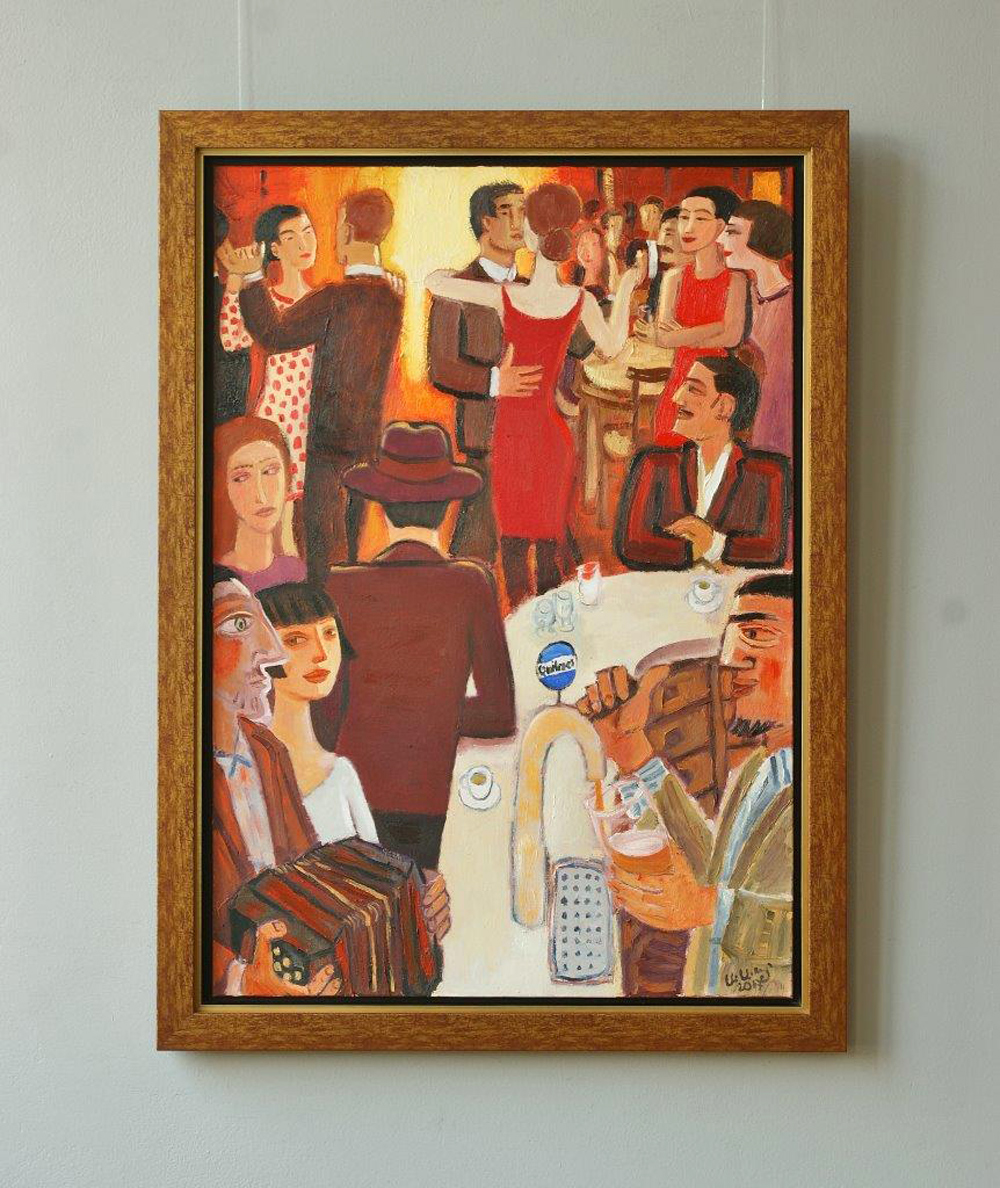 Krzysztof Kokoryn - In the pub (Oil on Canvas | Größe: 83 x 113 cm | Preis: 7000 PLN)